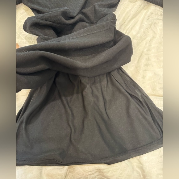 Anthropologie thml Black Dress with Sheer Polka Dot puff Sleeves - Picture 8 of 10